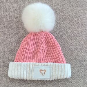 Disney Pink and White Knit Beanie